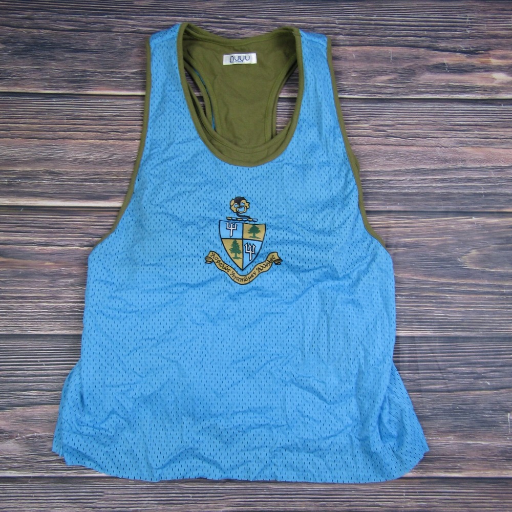 NUYU NEW NWT Medium Blue Tri Delt Delta DDD Sorority Jersey Tank Top